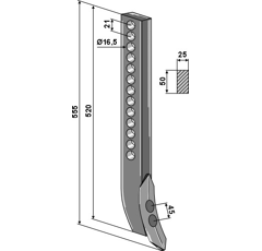 Federelement mit Schar 555 mm für Sämaschine VÄDERSTAD – Nachbau  