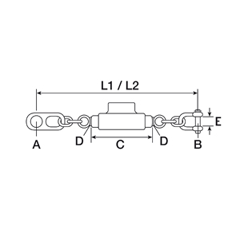 Stabilisatorkette 475 mm M20 x 2,5