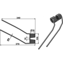 Dent de fenaison pour faneuse DEUTZ-FAHR 6580391 adaptable - BlackSteel©