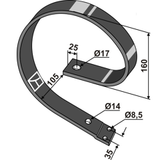 Ressort intérieur 50 x 10 mm pour cultivateur FARMET 3000300 adaptable
