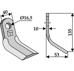 Y-Messer für Mulcher 135x40mm AEDES Nachbau