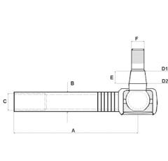 Rotule de direction gauche pour tracteur STEYR 3664960M91 adaptable