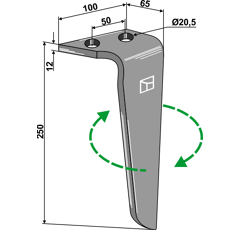 Dent herse D Rinieri 250x100 05636RH adaptable - BlackSteel©