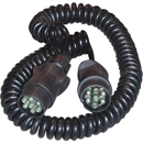 Spiralverlängerungskabel - Stecker/Stecker mit 5 Kabelleiter