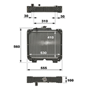 Radiateur pour tracteur NEW HOLLAND 84221365  adaptable