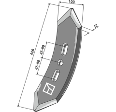 Pointe de soc droite pour PÖTTINGER 506033 adaptable - Blacksteel©