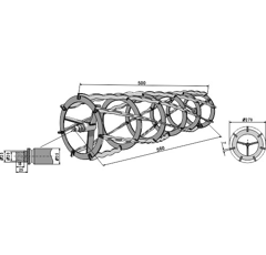 Rouleaux cage 520 mm KONGSKILDE adaptable - BlackSteel©