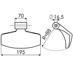 Marteau 70 x 195 mm pour broyeur AGRICOM adaptable - BlackSteel©