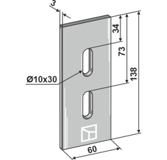 Racloir pour rouleaux packer LELY 1.1.1680.1661.0 adaptable 