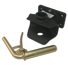 Flanschzugmaul manuell,Flanschmaß 120x55 mm, Ø 32 mm Bolzen, Schwarz     