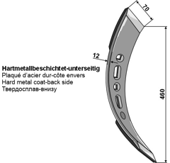Pointe SK tournée droite revêtement en métal dur pour VÄDERSTAD adaptable