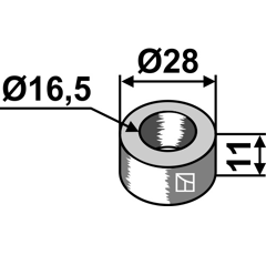Entretoise 11x16,5 pour broyeur FISCHER adaptable - Blacksteel©