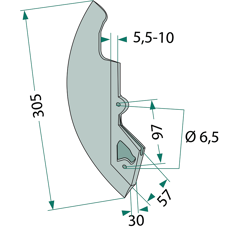 Scharspitze lang 305 mm BNB0032 KUHN - Nachbau