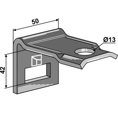 Bride de fixation pour dent 50 x 30 mm adaptable BlackSteel©