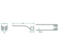 Schwaderzinken für Heuwender JF-STOLL GW404 0673740 - GW404 - Nachbau