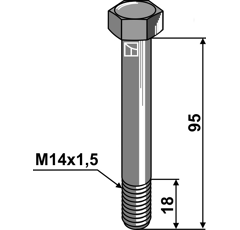 Boulon M14x1,5 x 95 pour broyeur KUHN adaptable - Blacksteel©