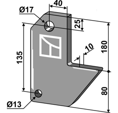 Bride de fixation 180 x 80 mm pour adaptable - BlackSteel©