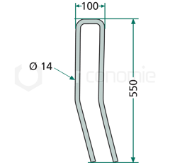 Striegelzinken 550 x 100 mm LEMKEN 3538802 Nachbau