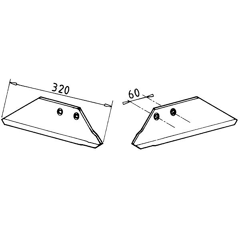 Soc à ailettes droite pour charrue RABE 63425004 adaptable