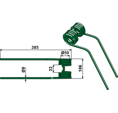Dent de fenaison jaune pour andaineur CLAAS 1048210 adaptable - BlackSteel©