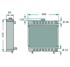 Radiateur pour tracteur MASSEY FERGUSON 25352M97 adaptable