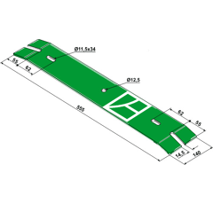 Ressorts à lame 555 mm pour déchaumeur KVERNELAND 303172 adaptable