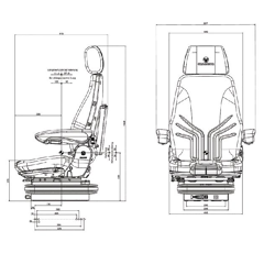 Siège tissu à suspension mécanique GRAMMER Actimo M MSG 85/722