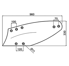 Versoir droit pour charrue GREGOIRE ET BESSON 172340 adaptable