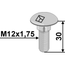 Boulon M12x1,75x30 mm pour déchaumeur LEMKEN 3011806 adaptable - Blacksteel©