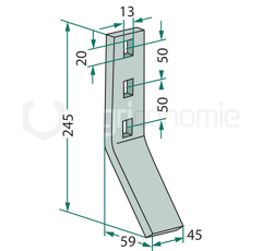 Schar 245 x 45 mm für Sämaschine VÄDERSTAD 419997 / 419997-1  