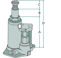 Cric bouteille hydraulique professionnel 10 tonnes