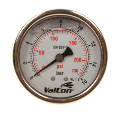 Manometer  glyzeringefüllt1/4"einschraub Gewinde hinten GL63016H ValCon