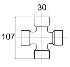 Croisillon 30x107 mm graisseur central | WALTERSCHEID