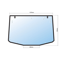 Vitre arrière pour tracteur VALMET-VALTRA 37272300 adaptable