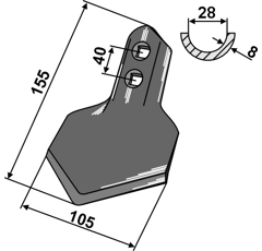 Soc 105 x 8 mm pour cultivateur KONGSKILDE adaptable - Blacksteel©