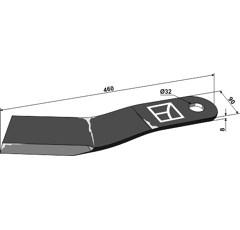 Couteau pour broyeur JUPIDEX H1806 adaptable - Blacksteel©
