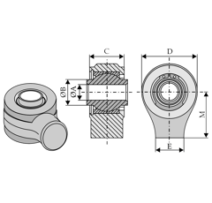 Gelenkauge  für Oberlenker - zum Anschweissen  