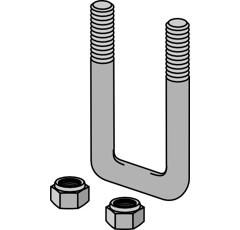 Boulon étrier pour cadre 80 x 120 mm adaptable - BlackSteel©