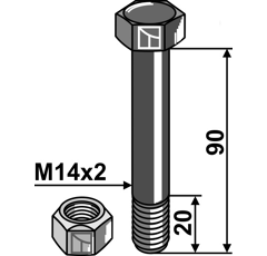 Boulon pour broyeur AGRIMSATER 9100.1407 adaptable