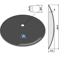 Disque lisse ∅810x8 pour cover crop SIMBA P04904 adaptable - Blacksteel©