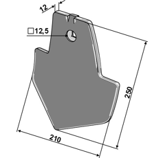 Pointe de soc 210 mm pour cultivateur VÄDERSTAD 172326 - BlackSteel©