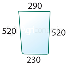 Pare-brise gauche pour machine agricole CASE IH 3233036R2 adaptable