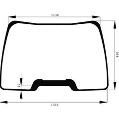 Windschutzscheibe 1330 mm für Traktor CASE IH 82030483 Nachbau