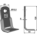 Couteau équerre pour broyeur 120x45mm OMARV adaptable - Blacksteel©