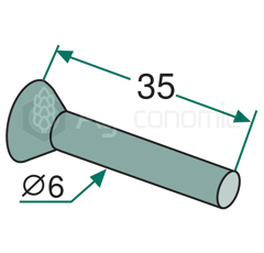 Rivet à tête fraisée pour semoir KVERNELAND AC657241 adaptable
