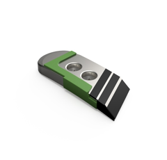 Pointe Gauche avec plaquettes carbure, plaquette latérale, rechargement et plaquettes arrière KVERNELAND 63090 adaptable