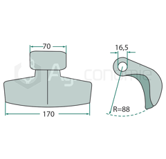 Marteau pour broyeur HMF FREI 483304 adaptable 
