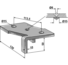 Bride de fixation 130 mm - 4 1/2 couche adapt. BlackSteel©