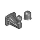 Kugeleinsatz Kugel 50,Flanschmaß 83x56 mm, M10,  Scharmüller, metallisch blank