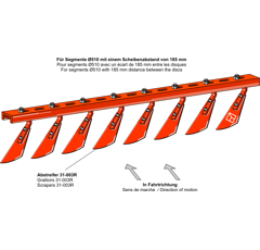 Abstreifschiene rechts mit 13 Abstreifern Ø 510 mm Nachbau